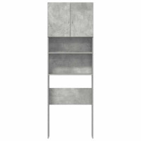 Produktbild för Tvättmaskinsskåp betonggrå 64x24x190 cm konstruerat trä