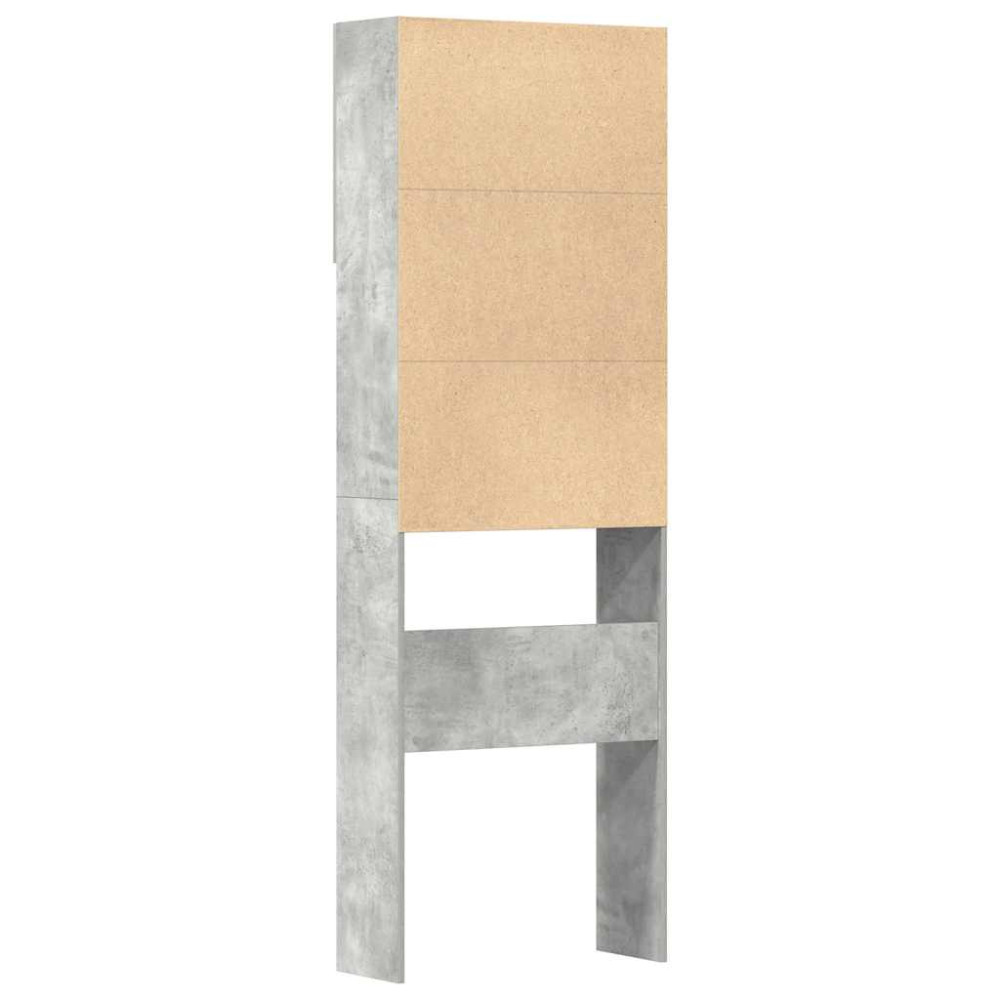 Produktbild för Tvättmaskinsskåp betonggrå 64x24x190 cm konstruerat trä