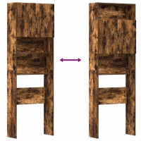 Produktbild för Tvättmaskinsskåp rökt ek 64x24x190 cm konstruerat trä