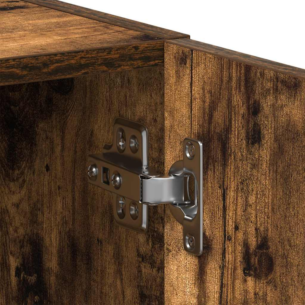Produktbild för Tvättmaskinsskåp rökt ek 64x24x190 cm konstruerat trä