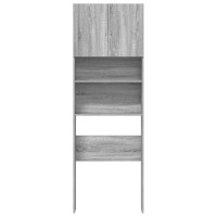 Produktbild för Tvättmaskinsskåp grå sonoma 64x24x190 cm konstruerat trä