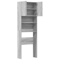 Produktbild för Tvättmaskinsskåp grå sonoma 64x24x190 cm konstruerat trä