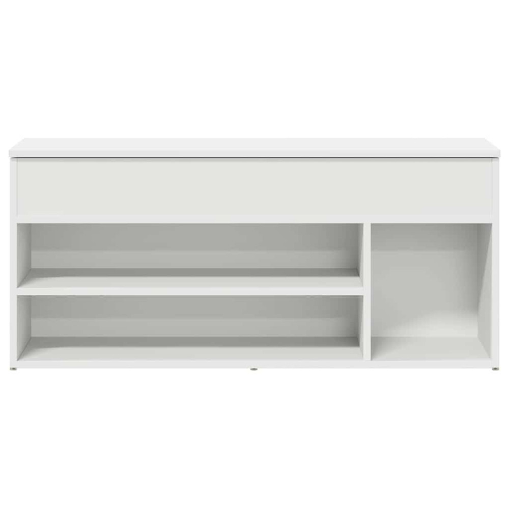 Produktbild för Skobänk vit 102x30,5x45 cm konstruerat trä