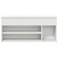 Produktbild för Skobänk vit 102x30,5x45 cm konstruerat trä