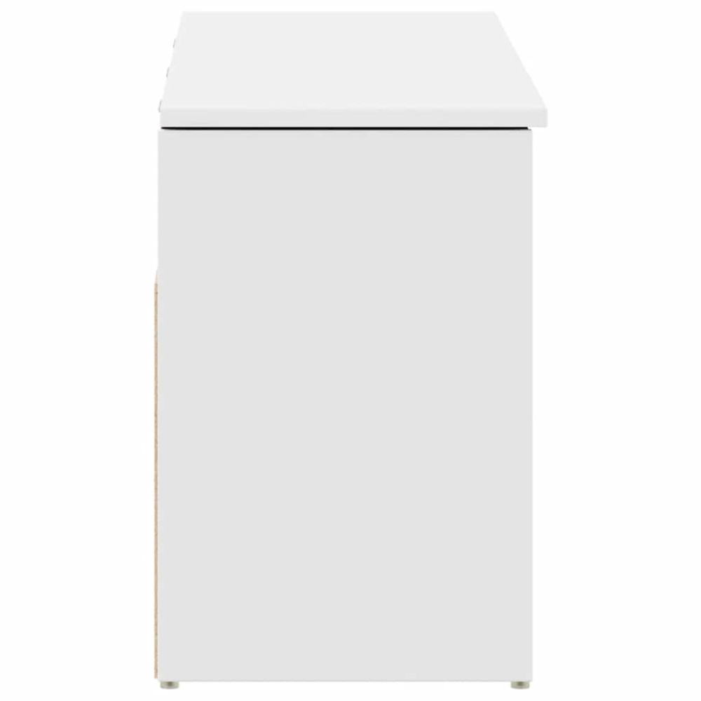 Produktbild för Skobänk vit 102x30,5x45 cm konstruerat trä