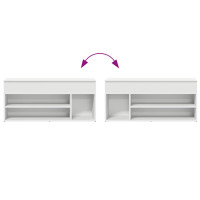 Produktbild för Skobänk vit 102x30,5x45 cm konstruerat trä