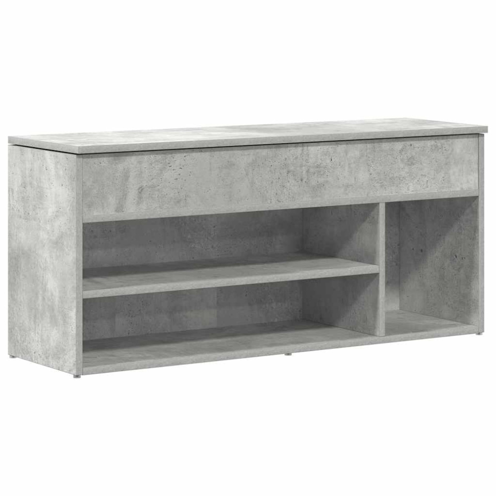 Produktbild för Skobänk betonggrå 102x30,5x45 cm konstruerat trä