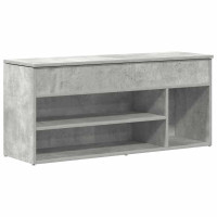 Produktbild för Skobänk betonggrå 102x30,5x45 cm konstruerat trä