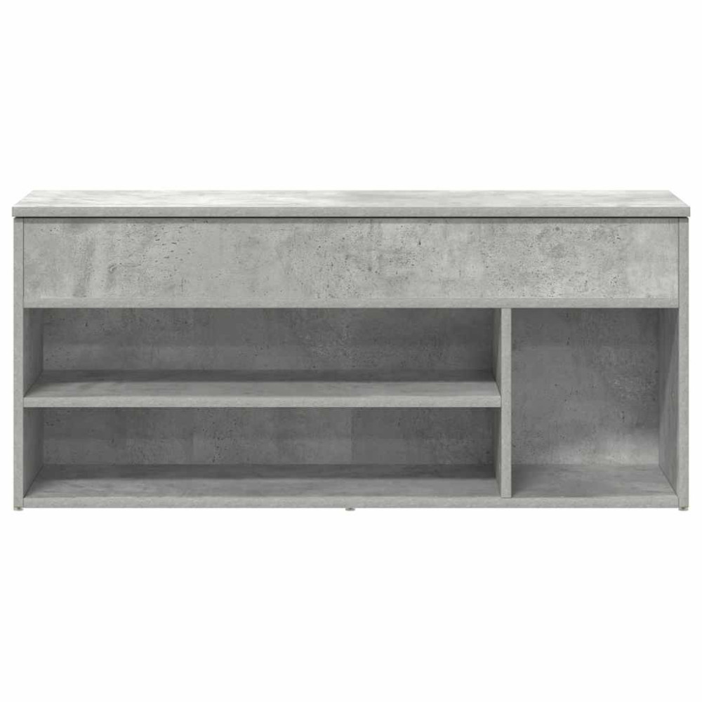 Produktbild för Skobänk betonggrå 102x30,5x45 cm konstruerat trä