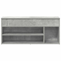 Produktbild för Skobänk betonggrå 102x30,5x45 cm konstruerat trä