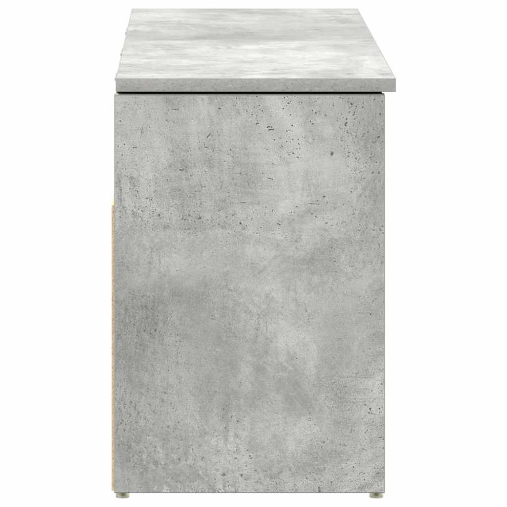 Produktbild för Skobänk betonggrå 102x30,5x45 cm konstruerat trä