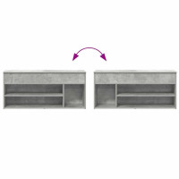 Produktbild för Skobänk betonggrå 102x30,5x45 cm konstruerat trä