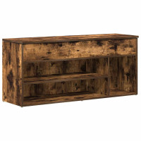 Produktbild för Skobänk rökt ek 102x30,5x45 cm konstruerat trä