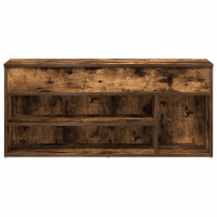 Produktbild för Skobänk rökt ek 102x30,5x45 cm konstruerat trä