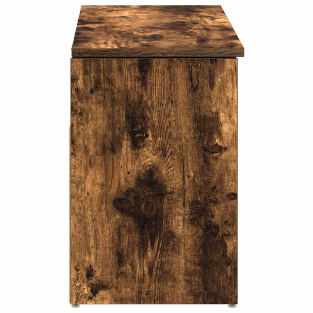 Produktbild för Skobänk rökt ek 102x30,5x45 cm konstruerat trä