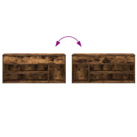 Produktbild för Skobänk rökt ek 102x30,5x45 cm konstruerat trä