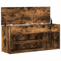Produktbild för Skobänk rökt ek 102x30,5x45 cm konstruerat trä