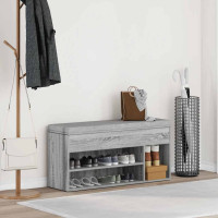 Produktbild för Skobänk grå sonoma 102x30,5x45 cm konstruerat trä