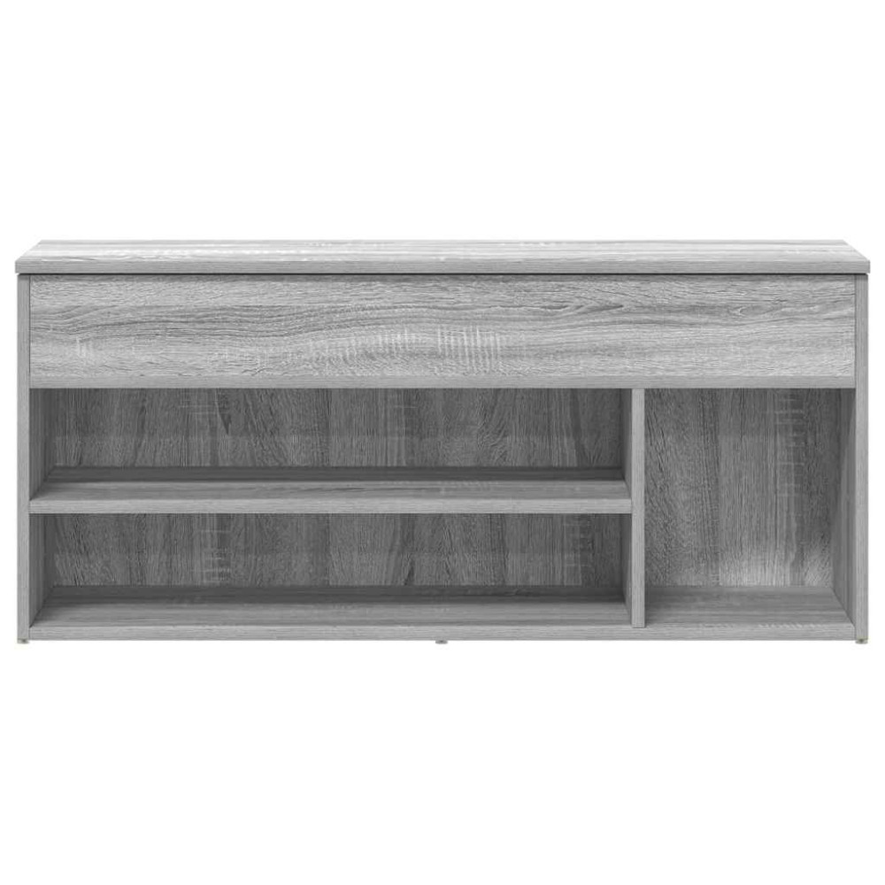 Produktbild för Skobänk grå sonoma 102x30,5x45 cm konstruerat trä