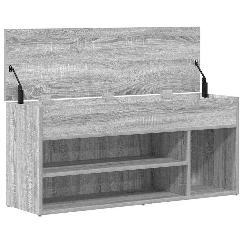 Produktbild för Skobänk grå sonoma 102x30,5x45 cm konstruerat trä