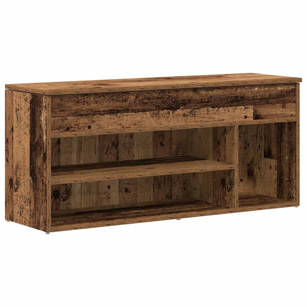 Produktbild för Skobänk gammalt trä 102x30,5x45 cm konstruerat trä