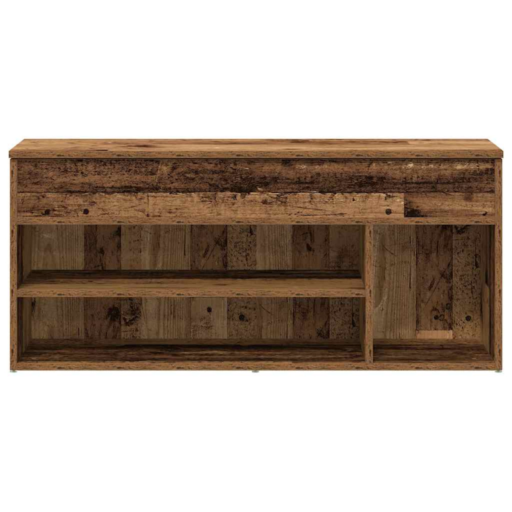 Produktbild för Skobänk gammalt trä 102x30,5x45 cm konstruerat trä