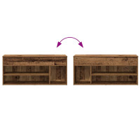Produktbild för Skobänk gammalt trä 102x30,5x45 cm konstruerat trä