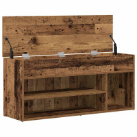 Produktbild för Skobänk gammalt trä 102x30,5x45 cm konstruerat trä