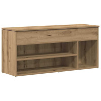 Produktbild för Skobänk hantverksmässig ek 102x30,5x45 cm konstruerat trä