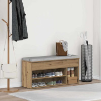 Produktbild för Skobänk hantverksmässig ek 102x30,5x45 cm konstruerat trä