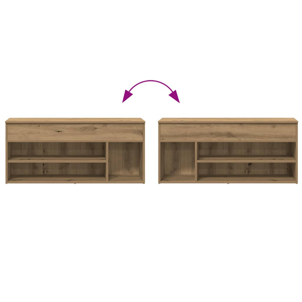 Produktbild för Skobänk hantverksmässig ek 102x30,5x45 cm konstruerat trä