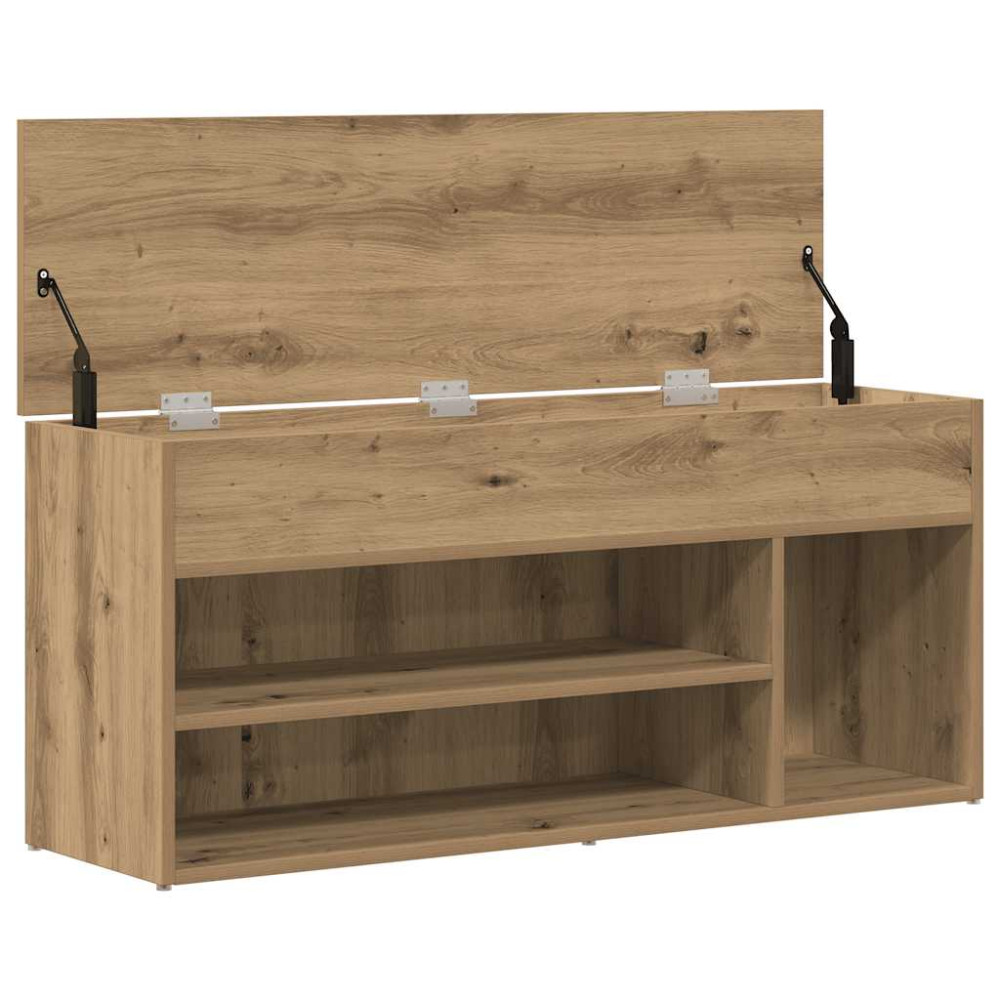 Produktbild för Skobänk hantverksmässig ek 102x30,5x45 cm konstruerat trä