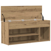Produktbild för Skobänk hantverksmässig ek 102x30,5x45 cm konstruerat trä