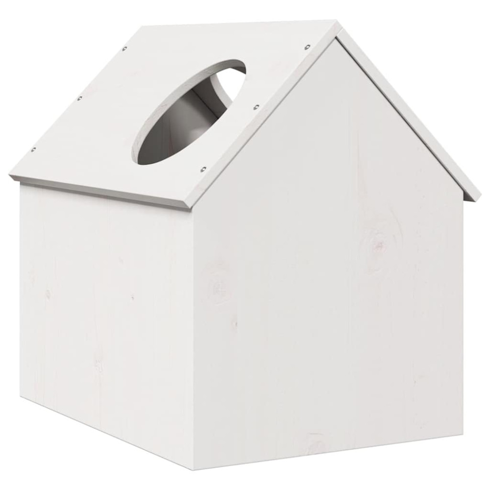 Produktbild för Katthus vit 41x50x50 cm massiv furu