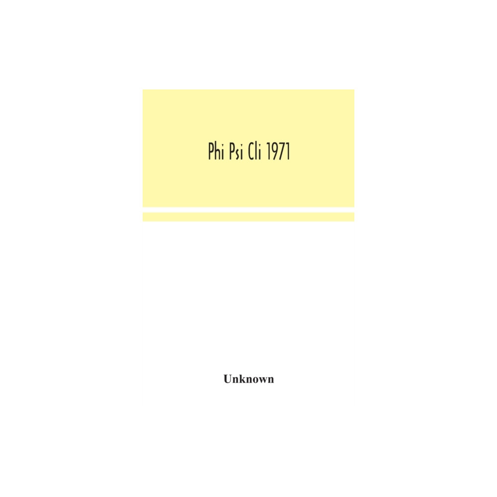 Produktbild för Phi Psi Cli 1971 (häftad, eng)