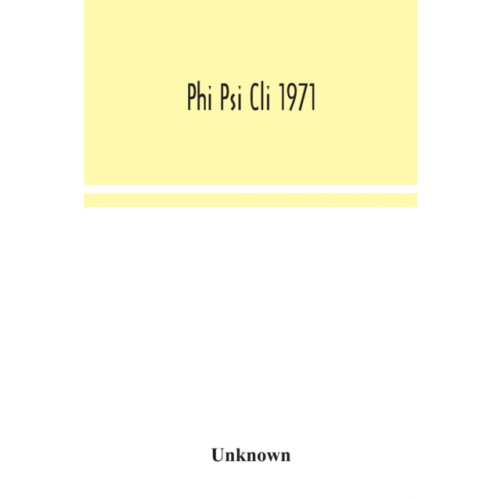 Alpha Edition Phi Psi Cli 1971 (häftad, eng)