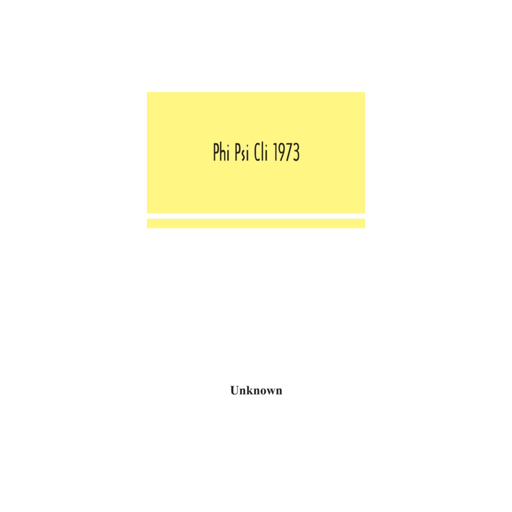 Produktbild för Phi Psi Cli 1973 (häftad, eng)