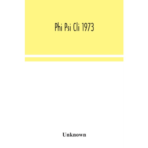 Alpha Edition Phi Psi Cli 1973 (häftad, eng)