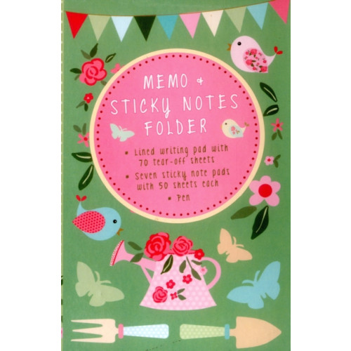Anness publishing Memo & Sticky Notes Folder: Pretty Garden