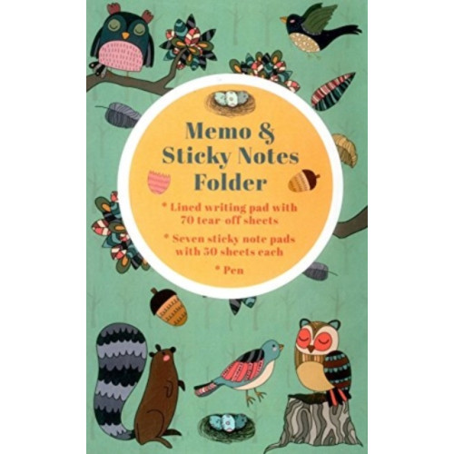 Anness publishing Memo & Sticky Notes Folder: Woodland Creatures