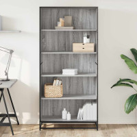 Produktbild för Bokhylla grå sonoma 80,5x35x170,5 cm konstruerat trä