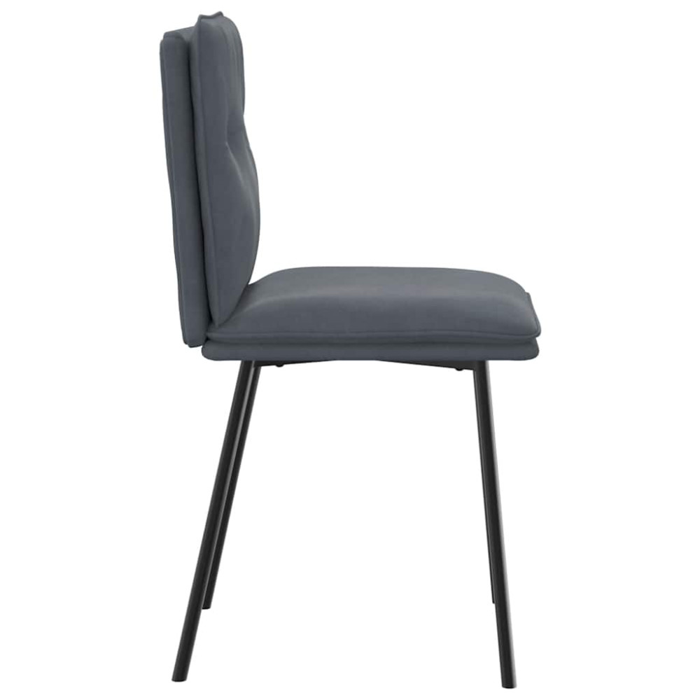 Produktbild för Matstolar 6 st mörkgrå sammet