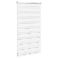 Produktbild för Rullgardin zebra vit 75x100 cm tyg bredd 70,9 cm polyester
