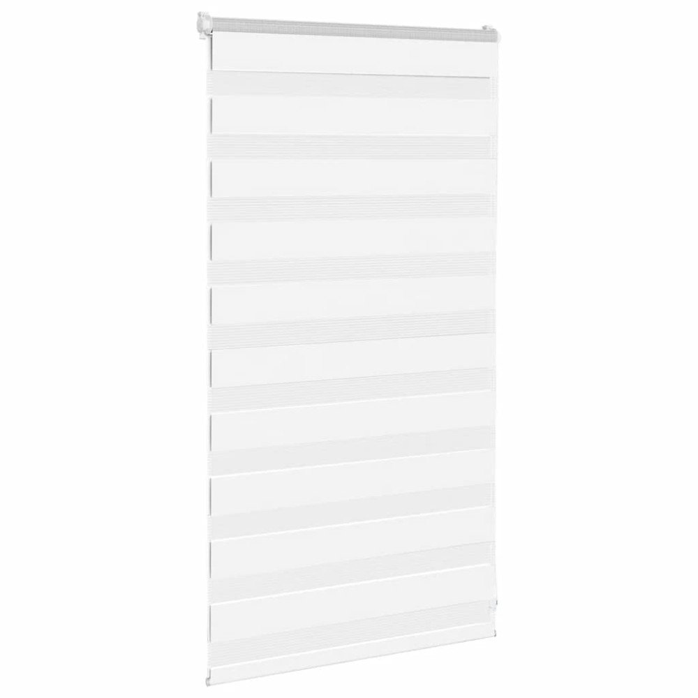Produktbild för Rullgardin zebra vit 80x100 cm tyg bredd 75,9 cm polyester