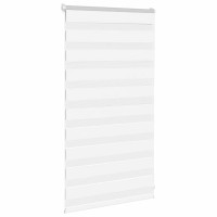 Produktbild för Rullgardin zebra vit 80x100 cm tyg bredd 75,9 cm polyester
