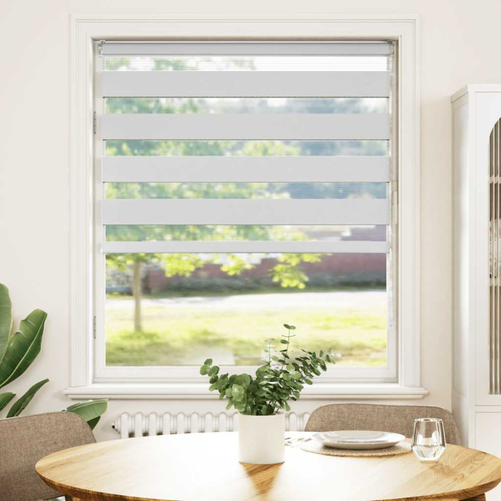 Produktbild för Rullgardin zebra vit 95x100 cm tyg bredd 90,9 cm polyester