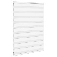 Produktbild för Rullgardin zebra vit 115x100 cm tyg bredd 110,9 cm polyester