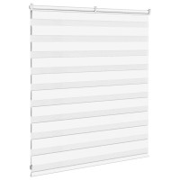 Produktbild för Rullgardin zebra vit 120x100 cm tyg bredd 115,9 cm polyester