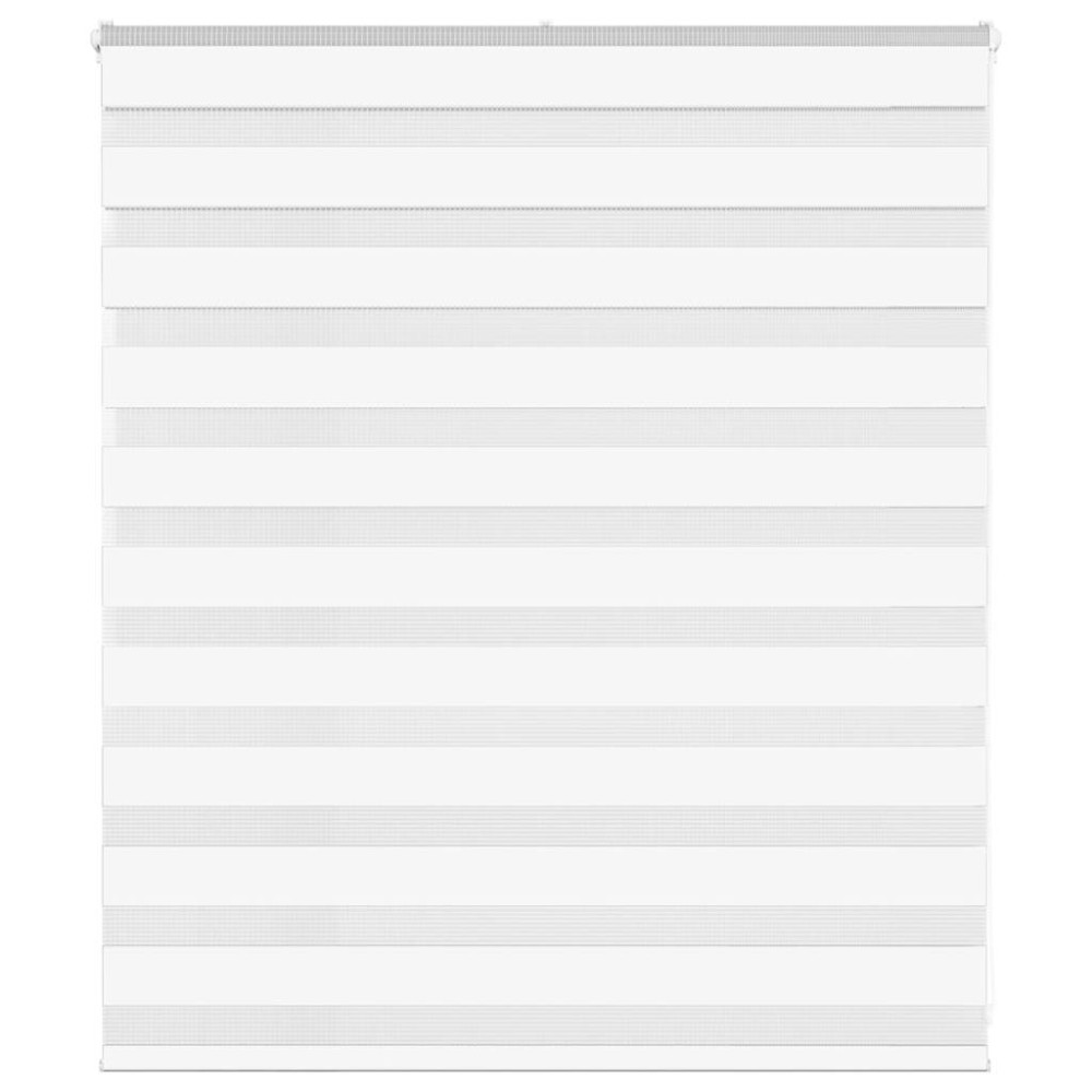 Produktbild för Rullgardin zebra vit 130x100 cm tyg bredd 125,9 cm polyester