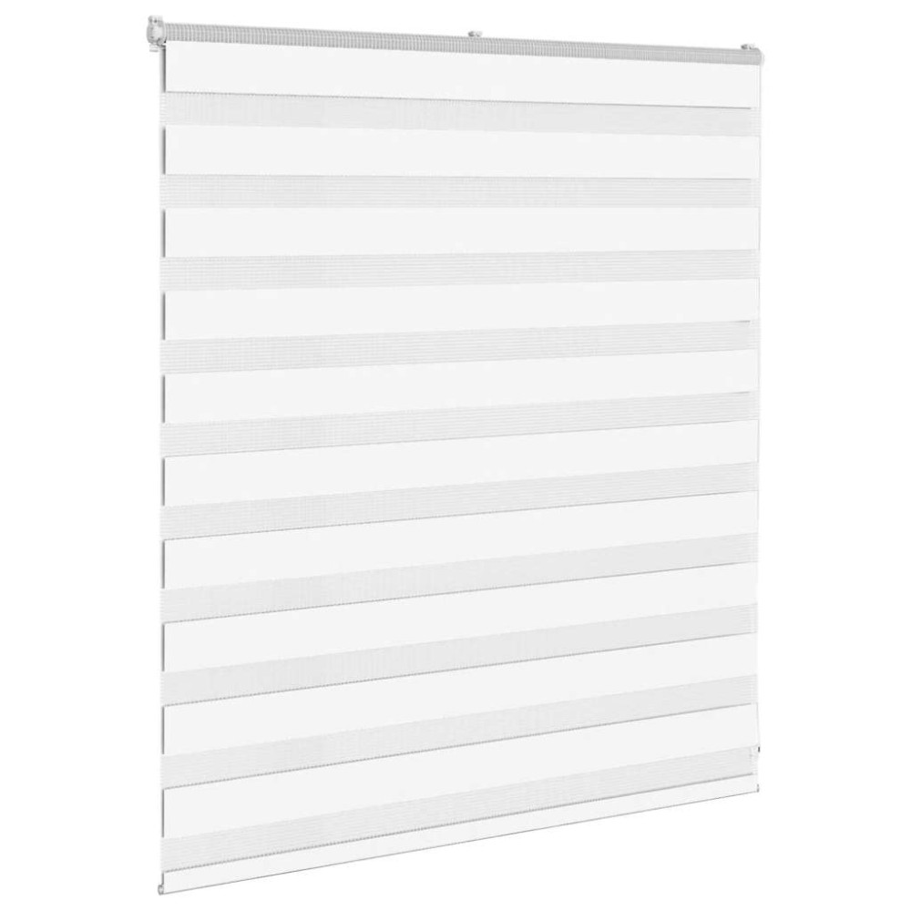 Produktbild för Rullgardin zebra vit 130x100 cm tyg bredd 125,9 cm polyester